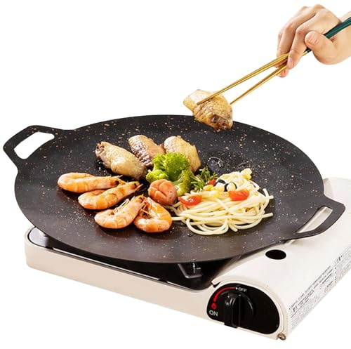 Berriphonia Griddle for Induction Cooking Trup - Top Plate Heater for Induction | THAUX Uniform Non-Stick Round Coffinage CENJOY The Authentic Taste of Horn Barbecue