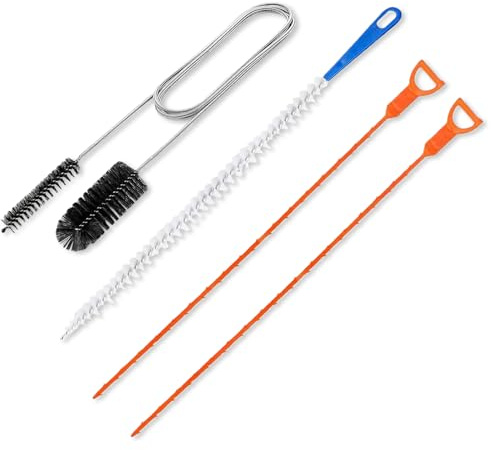 4 PCS Abflussreiniger Spirale, Abfluss Reinigungsbürste Lang Flexible | Abflussbürste Rohrreiniger Cleaning, Rohrreinigungsspirale Rohrreinigung Sink Cleaner Reiniger Brush Set,für Drain Bürste