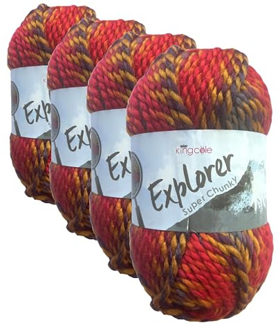 King Cole Explorer Super Chunky 100g (4314 Bird) (Pack of 4)