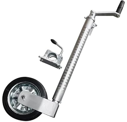 Stützrad Extra Lang mit Vollgummi-Reifen 48mm 228x60mm | gerippt, 500kg Stützlast, Automatik, Anhänger Trailer Rad