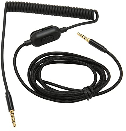Plyndbract Cavo a spirale per cuffie per Astro A10, A30 e A40, cavo a molla per auricolari da gaming wireless con controllo del volume e interruttore di disattivazione audio, cavo audio