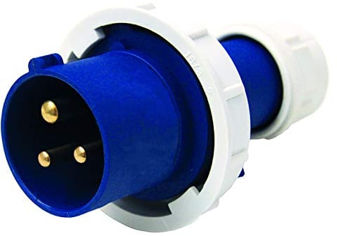 Electraline 80849 Spina Elettrica Industriale, IEC, 16A, 2P+T, 220V, IP67, Blu