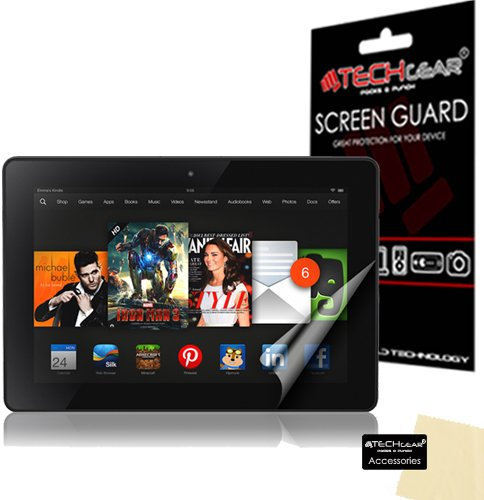 TECHGEAR Screen Protector for Amazon Kindle Fire HDX 7 7.0 inch 2013 - Clear Lcd Screen Protector With Cleaning Cloth & Application Card (3rd Generation tablet)