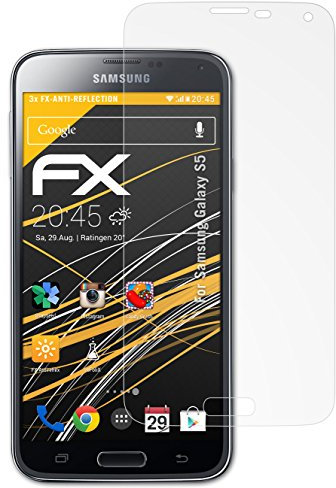 atFoliX Protecteur d'écran compatible avec Samsung Galaxy S5 Film Protection d'écran, antiréfléchissant et absorbant les chocs FX Film Protecteur (3X)