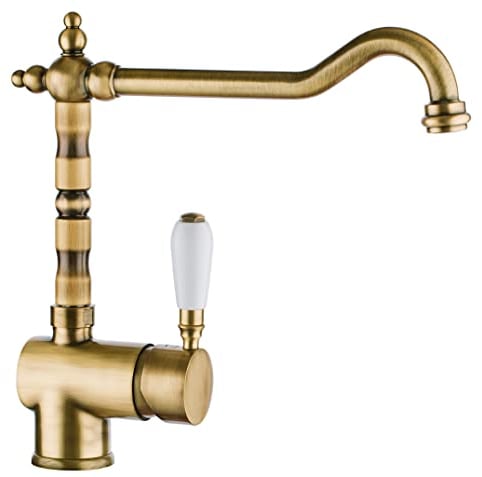 Küchenarmatur Plados Einhebelmischer MIXOLDOld Fashion mit drehbarem Auslauf und seitlichem Hebel, antike Bronze