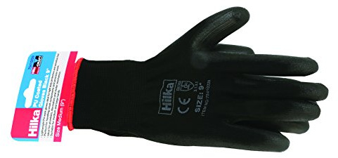 Hilka 75410209 PU Gloves, Black
