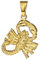 CLEVER SCHMUCK Goldener Sternzeichen Anhänger Skorpion 13 x 14 mm beidseitig plastische Form glänzend 333 Gold 8 Karat im Schmucketui