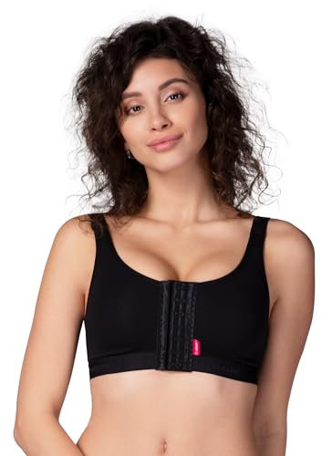 LIPOELASTIC PI Active - Compression Bra Post-Surgery | Sports Bra for Women | Post-Surgery Bra for Women with Front Closure Black
