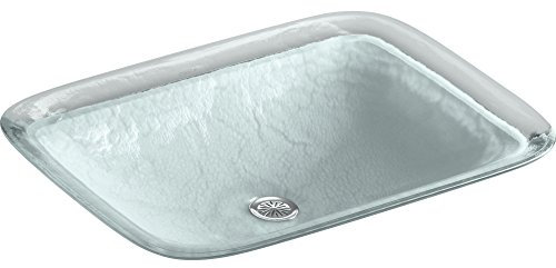 KOHLER K-2773-G2-B11 Inia, ARTIST EDITIONS Rectangle Glass Wading Pool Bathroom Sink, Opaque Dew