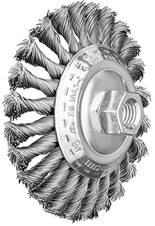 PFERD Kegelbürste gezopft KBG | Ø 115x15mm M14 Stahl-Draht-ø 0,50 | 43315001 – für Winkelschleifer