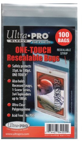Ultra Pro One Touch wiederverschließbare Polybeutel für Kartenhalter, 100 Stück
