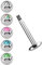 Stahl Piercing Set, EIN Labret mit 4 mm Platte in 1,2 x 9 mm + 5 farbigen Kugeln in 3 mm