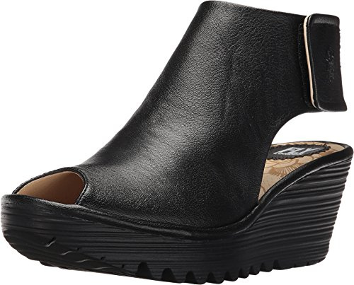 FLY London Yone642Fly, Damen Peep-Toe Pumps, Schwarz (black 000), 39 EU