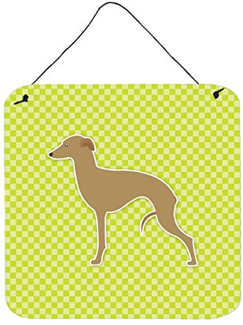 Carolines Treasures BB3814DS66 Wand- oder Türaufhänger mit italienischem Windhund, Schachbrettmuster, 15,2 x 15,2 cm, Mehrfarbig