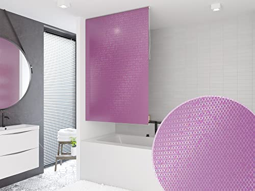 Basic DUSCHROLLO Laser LILA VIOLETT 3D Multicolor 7 Breiten ZUR Wahl (100x240 cm)