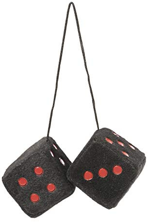 Raceflag Würfel für Innenspiegel, dekorativ, Farbe Schwarz, Rot, 6 x 6 cm