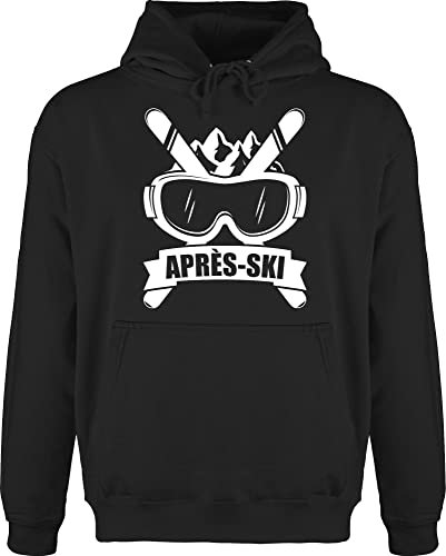 Hoodie Herren Pullover Männer - Skiurlaub Apres Ski - Après-Ski Skibrille - XXL - Schwarz - pulli skifahrer party kordel apre skifahren geschenke mit mottoparty geschenk après fasching fahren