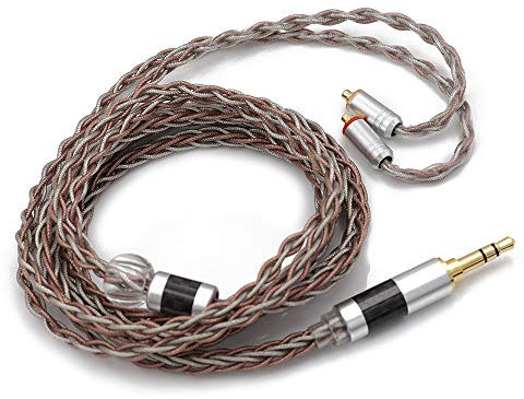 Linsoul TRIPOWIN C8 8-Core Silver Copper Foil Braided Earphone Replacement Upgrade Cable, Tinsel Silver Copper Wire for UE900s SE215 SE425 TIN Audio T2 T3 BGVP(3.5mm Plug, MMCX Connector)