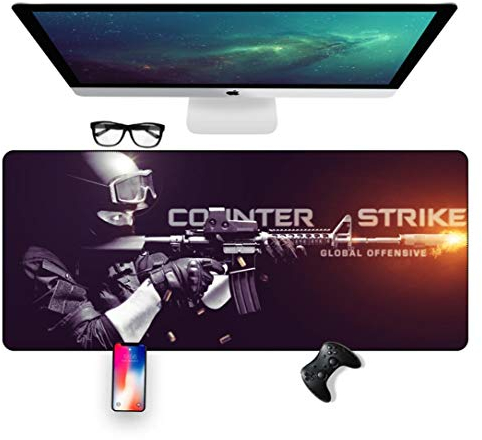 Mauspad, CSGO Speed Gaming Mauspad |XXL Mousepad | 800 x 400mm Großformat | 3 mm Dicke Basis | Perfekte Präzision und Geschwindigkeit, D