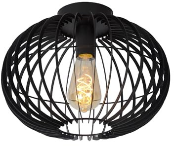 LUCIDE Reda - Flush Ceiling Light - Ø 32 cm - 1xE27 - Black