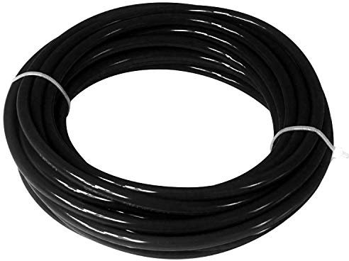 Quickun Tuyau pneumatique en polyuréthane pour raccord de compresseur d'air ou transfert de fluide - 10 mm x 6,5 mm - Noir