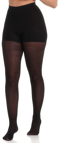 MAGIC Bodyfashion Damen Incredible Halterlose Strümpfe, Chevron Legs, XXL