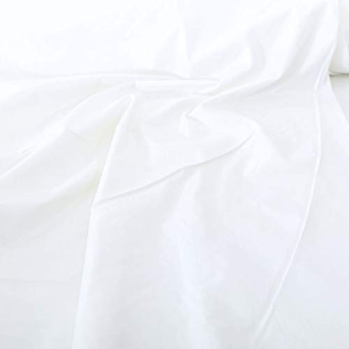 TOLKO Baumwollstoffe Sommer Batist aus 100% Baumwolle | feiner Nesselstoff als Modestoff Kleiderstoff Dekostoff | Stoffe zum Nähen Meterware Baumwolle (Weiß 280cm breit)
