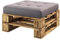 sunnypillow Palettenmöbel Gartenmöbel Set aus Holz Indoor/Outdoor Europaletten Möbel Sofa Gartensofa Bank Sessel Holztisch für Balkon Terrasse Garten | geflammt Hocker 80 x 80 cm Höhe : 30 cm