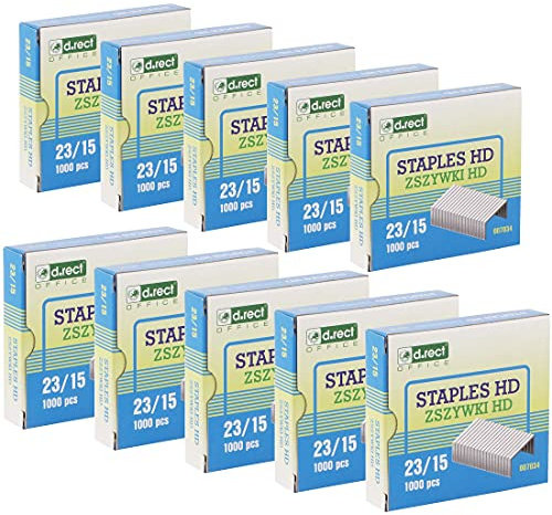 D.RECT Heftklammern 23/15 | Klammern für Büroheftgeräte | Tacker Heftklammern | Hefter Klammern | Verpackung 10.000 Stück | 10x1000 Stück