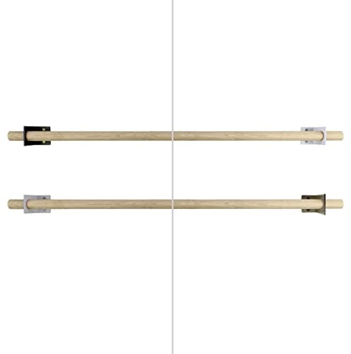 Natural Goods Berlin Hakenleiste GARD KNIC hängend | Küchenreling Pfannenhalter Garderobenstange Gardinenstange stabil | Wandgarderobe Handtuchhalter Wandmontage | (50cm Rundstab, Schwarz)