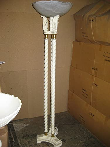 Kunibert Stehlampe Lampe Fluter mit Schale Medusa Höhe185cm Farbe: weiß mit gold