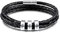 INBLUE Leder Armband Herren mit Gravur 2-6 Name ID Perlen Edelstahl Herren Schmuck Personalisierte Geschenke Frauen Freund Familie Vatertag Geburtstag