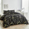 ARYURBU Schwarz Bettwäsche 135x200 cm 2er Set 1x Bettbezug 135x200cm und 1x Kissenbezug 80x80cm Mikrofaser Gold Marmor Glitzermuster für Herren Einzelbett mit Reißverschluss Pflegeleicht