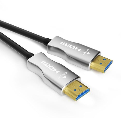 LYW Cable HDMI de Fibra Óptica 4K de 30m, Cable HDMI 2.0 de Alta Velocidad, 18 Gbps, Compatible con HDR, ARC, Cable HDMI de Fibra direccional, Compatible con PS5/Blu-ray/TV Box/HDTV/Proyector