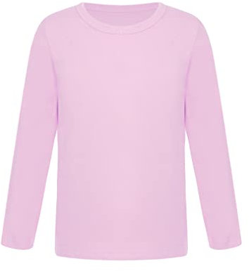 FEESHOW Kinder Ski- & Thermohemd Jungen Mädchen Basic Thermo Unterwäsche Oberteil Langarmshirt Top Hemd Bluse für Winter Herbst Rosa_D 92-98/2-3 Jahre