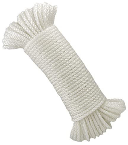 5mm*25m Cuerda Plástico. Cuerda Polietileno para Tender Ropa Exterior, Jardinería, Agricultura. Fabricada en España. Blanco.