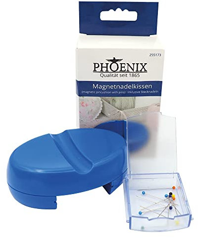 Phönix Nähzubehör Magnetisches Nadelkissen Magnetnadelkissen mit Stecknadeln (Dunkelblau)