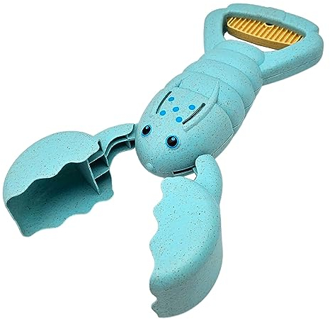 alldoro 63171 Sand Snapper Ecofriendly - Pelle à Une Main Design écrevisse en Plastique, Paille de blé, Bleu Clair, 34 cm de Long