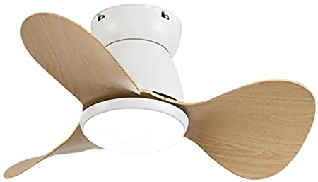 60cm Petit Ventilateur Silencieux Plafond Avec Lumiere Et Télécommande APP Lustre Ventilateur Réversible 6 Vitesses LED Dimmable Plafonnier Ventilateur Pour Bureau Chambre D'enfant-White wood grain