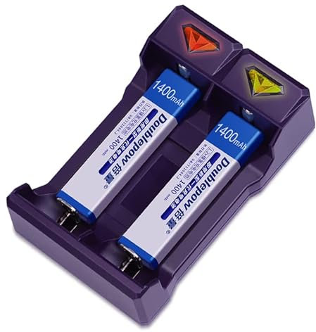 Twinpack Minidisk CD Gumstick 7/5 F6 Batteries & USB Charger - 1.2V 1400mAh Ni-MH (F6 Charger + Twinpack Batteries) (F6 Charger + Twinpack Batteries)