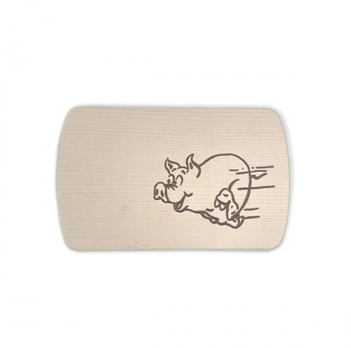 Frühstücksbrettchen Schwein aus Naturholz – Holzbrett mit Schweinmotiv – Personalisierbar mit Namen & Gravur – Für Kinder & Erwachsene