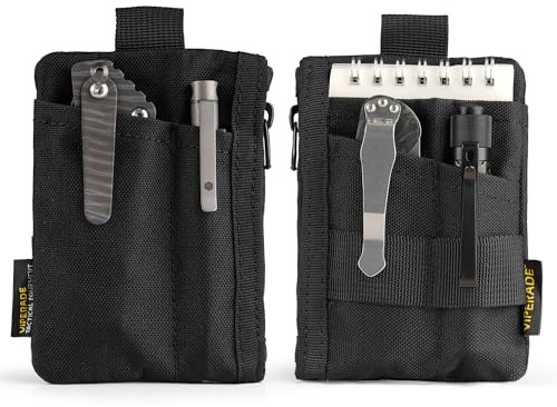 VIPERADE VE28 6-in-1 Mini EDC Organiser, Small Multitool Pouch, Coins Purse & Mini Wallet for Men, Backpack Accessory - Black