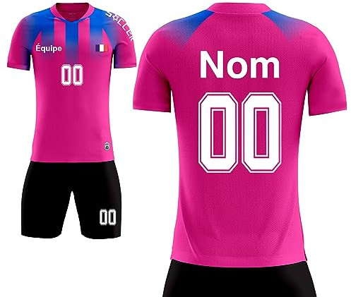 Maillot de Foot Enfant Personnalisé Adultes Hommes Femmes avec Le Nom du Logo de l'équipe Ensemble Foot Enfant Personnalisable