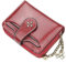 GGOOB Kleine Damen Geldbörse Reißverschluss Bifold Vintage Geldbörse Gothic Mini Geldbörse Leder Geldbörse mit Reißverschluss Münzfach, rot, S, Kompakt