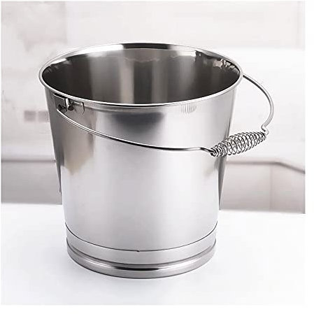 MOOWI Ice Bucket Stainless Steel Ice Bucket Portable Household Storage Bucket Bar Cocktail Beer Ice Bucket Restaurant Champagne Bucket Garden Watering Keeps Ice Cold & Dry