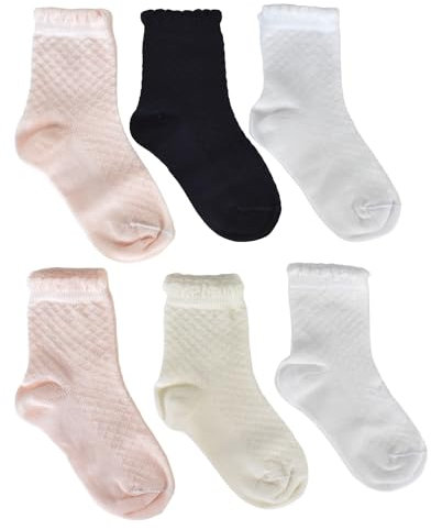 6 Paia - Calze per Neonati Estive, Premium, Traspiranti e di qualità, Non stringono e non lasciano segni, Prodotto Artigianale Made in Italy (17-18, 0F02 Flora)