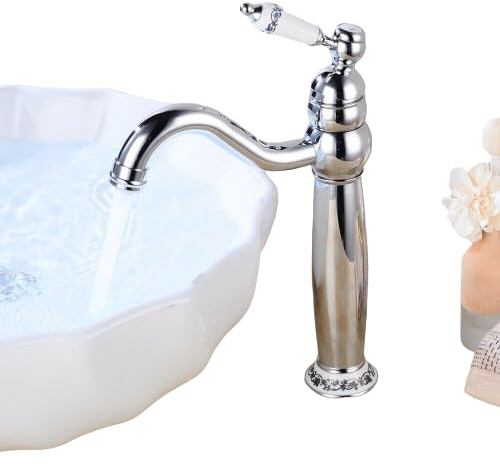 360° Retro Vintage Einhebel Wasserhahn Bad Waschbecken Mischbatterie Armatur Waschtischarmatur Küchenarmatur im Retro Hahn Einhandmischer Antik Landhausstil