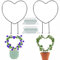 2PCS Heart Garden Trellis for Climbing Plants - Iron Support Stand with Coating, 20 Plant Twist Ties (2xHeart)