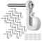 Screw in Cup Hooks,20 PCS Metal Ceiling Hooks Q-Hanger Hooks String Lights Hanger Hooks with Nails for Easy Release Outdoor Wire and Fairy Lights