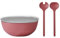 Mepal – Salat-Set Silueta – Servierschale mit Deckel (5000 ml) mit Salatbesteck (28,5 cm) – Outdoor-Serviergeschirr – Spülmaschinen- und mikrowellenfest – Kunststoff (PP, SAN, TPE) – Vivid Mauve